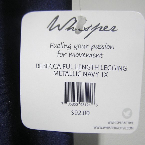 WHISPER SIZE 1X LEGGINGS METALLIC NAVY BLUE - Picture 4 of 7